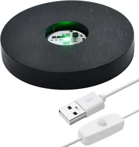 Hsm-003 Youercrystal Wood Led Light Base For Acrylic Resin Crystal Glass Art 7 Color Cycle Usb Cr