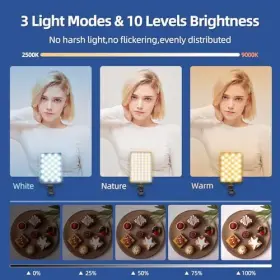Youlisn 799124062891 Led Selfie Light Phone Wtih Clip 3000mah Rechargeable Pho #2