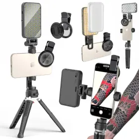 Yunjitonn 763300886599 Led Selfie And Tattoo Light With 52mm Cpl Filter Lens 360 Rotatable Clip Tatto