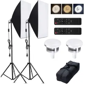 Y142-fba Yuocu Softbox Lighting Kit 2pack 20 Inch X28 With 85w 3200-6500k E27 Led Bulb