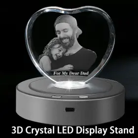 Ld-115 Yvv Led Motorized Rotating Display Stand Crystal Light Lamp Base 3d Glass #3