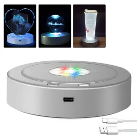 Ld-115 Yvv Led Motorized Rotating Display Stand Crystal Light Lamp Base 3d Glass