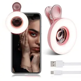 Yzzy 618087243083 Macro Lens For Iphone And Android With Mini Clip Ring Light Portable Recharg