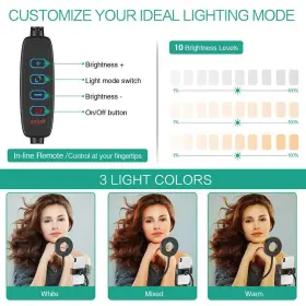 Z Fashion 754111110881 Universal Selfie Ring Light With Flexible Mobile Phone Holder Lazy Bracket De #3