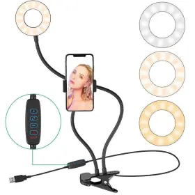 Z Fashion 754111110881 Universal Selfie Ring Light With Flexible Mobile Phone Holder Lazy Bracket De