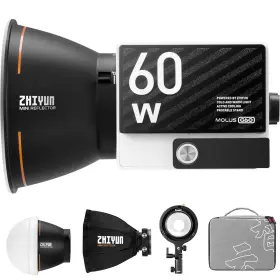 C040012am2 Zhiyun Molus G60 60w Bi-color Pocket Cob Led Light Combo Kit With 9.5ft Stand #2