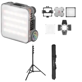 C040034abr2 Zhiyun Fiveray M20 20w Bi-color Pocket Led Light Combo With 9.5ft Pro Stand