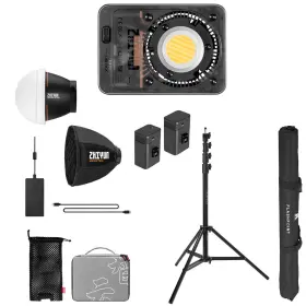 C040056am1 Zhiyun Plx105 Molus X60 60w Bi-color Cob Led Light Pro Kit With 9.5ft Stand