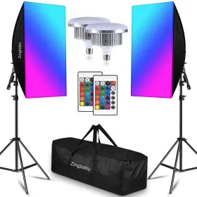 Tgrgx002 Zingbabu Softbox Lighting Kit Photography With 2x 20x28 Inch So