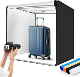 Zkeezm 445045733750 Photo Studio Light Box Photography 32 Inch X32 With 210 Leds And 4 Colors Backdrops