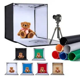 Zkeezm 722563940653 Light Box Photography 16 Inch X16 With 160led Lights And 6 Color Backdrops Photo