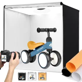 Zkeezm 722563940707 Photo Studio Light Box Photography 32 Inch X32 With 210 Leds And 3 Colors Backdro
