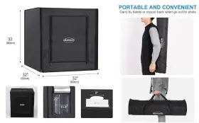 Zkeezm Store 722563940691 32 Inch Light Box Photo Studio Professional 100 Led 6 Color Backdrops Daylight 6500k #2