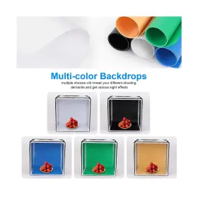 Zk-ry-11 Zkeezm Light Box Photography 20 Inch X20 With 100 Led Lights And 5 Colors Backdrops Phot #3
