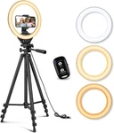 Sensyne 10'' Ring Light With 50'' Extendable Tripod Stand, Led Circle Plus. Fixed Price $46.69.