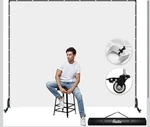 Movable Backdrop Stand With Screen Wheels Photography 7X6.5FT White. Fixed Price $82.00.