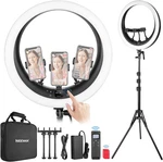 Neewer 19 Inch Ring Light With Stand 3 Phone Holders For Streaming Live. Fixed Price $109.99.