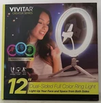 Vivitar Rgb Full Color 12" Led Ring Light Kit Vlog Stream Pod Cast Essentials. Fixed Price $13.50.