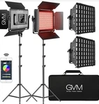Gvm 1000D Rgb Led Video With 2 Softboxes, Photography Lighting Kit. Fixed Price $175.00.