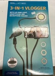 Slide 3-IN-1 Led Ring Light Vlogger W/ Weighted Base, Holder For Mic & Smartphon. Fixed Price $24.99.
