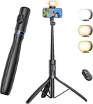 Anxre 67.7" Selfie Stick Tripod With Light, NT99 Extendable Stand. Fixed Price $44.64.