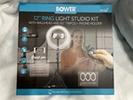 Bower 12" Led Selfie Ring Studio Light Kit Tripod Social Media Live Streaming. Fixed Price $30.00.