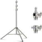 Neewer 7.2FT Stainless Steel Light Stand Spring Cushioned Tripod. Fixed Price $64.00.