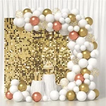 Ft X 6 Light Gold Shimmer Wall Backdrop,shiny SEQUINS,24PCS Back.... Fixed Price $77.11.