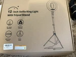 Welisi 12" Led Ring Light W/ Tripod, Dimming, Usb Powered, Bluetooth, White. Fixed Price $27.50.