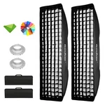 Godox Strip Softbox 35X160CM Honeycomb & Bowens Mount Speedring 2PCS. Fixed Price $124.00.