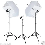 Photography Studio Video Lighting 3 Bulbs Stand Kit. Fixed Price $52.00.