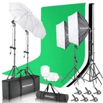 Neewer Continuous Lighting Kit And 8.5X10FT Background With Umbrella/softbox. Fixed Price $100.00.