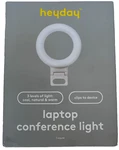 Heyday Laptop Clip-on Conference Ring Light, Stone White, 3 Settings Chargeable. Fixed Price $13.00.