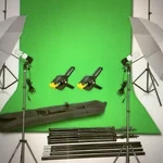 Emart Video Backdrop Continuous Umbrella Studio Light Green Screen Kit New Look. Fixed Price $97.94.