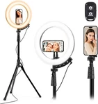 Ubeesize Upgraded 12'' Ring Light With 62'' Tripod Stand Magnetic Phone Hold. Fixed Price $30.59.