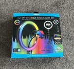 Bower 12-INCH Led Rgb Ring Light Studio Kit Black Box Unopened/ Minor Damage. Fixed Price $10.00.