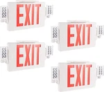 4 Pack Led Exit Sign Emergency Combo Light With Adjustable Two Head Battery Ul. Fixed Price $179.99.
