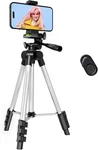 Lusweimi 44" Tripod Iphone Stand-wireless Remote Lightweight Table Camera. Fixed Price $25.11.