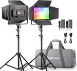 Litemons LP600R 60W Rgb Led Video Light PANEL,2-PACK With STAND,1800K-1000. Fixed Price $416.99.