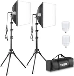 Torjim Professional Softbox Photography Lighting Kit Black E27 Bulbs 40W 8000K. Fixed Price $39.99.