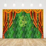 Ticuenicoa Photography Backdrop 7X5FT India Pooja Traditional Banana Leaf Green. Fixed Price $13.99.