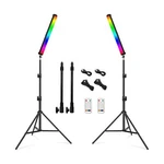 Rgb Led Video Light Stick Wand With Stand, Qeuooiy 360 Full Color 2500-950. Fixed Price $170.47.