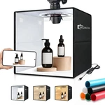 12X12 Inch Portable Folding Photo Studio Box With Dimmable Ring Light, 3 Colo.... Fixed Price $51.96.
