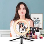 8" Selfie Ring Light With Tripod Stand & Phone Holder For Live Streaming Luxsure. Fixed Price $24.99.
