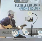 Flexible Led Light & Phone Holder 10 Levels Of Brightness 3 Color Modes. Fixed Price $8.00.