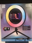 Media Kit Micro Tech Ledrgb 9 Colors 8"RING Light Phone Clamp Tri Pod. Fixed Price $35.48.