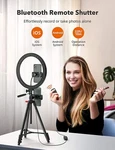 Taotronics 12" Selfie Ring Light With 16"-62" Adjustable Tripod STAND,2 Phone. Fixed Price $40.50.