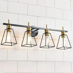 Industrial Bathroom Vanity Lights: 4 Black And Gold Vintage Metal Cage Wal. Fixed Price $69.99.