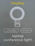 Heyday Laptop Clip-on Conference Ring Light, Stone White, 3 Settings Chargeable. Fixed Price $16.99.