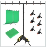 Forlogic Backdrop Kit With Stand, 8X7.2FT Portable Greenscreen.... Fixed Price $35.99.